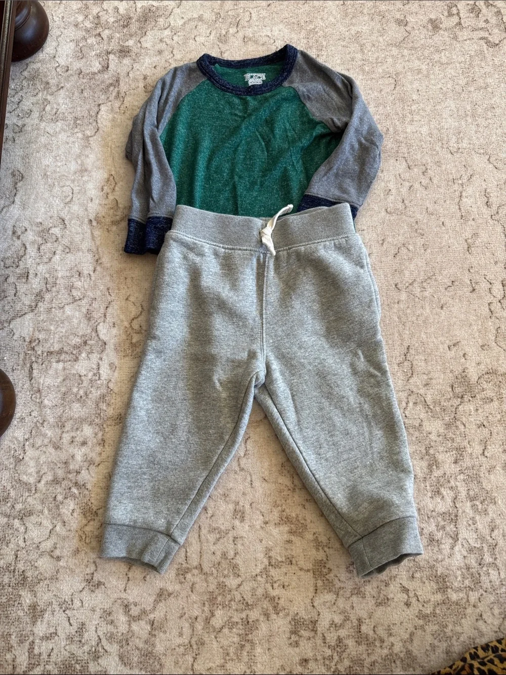 The Children’s Place - Kids Cozy Gray Drawstring Sweatpants and Shirt.
